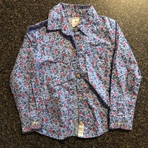 Blue and Pink Floral Button Down
